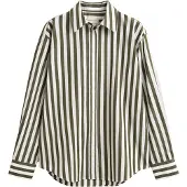 Gant für Damen. 4300681 Grünes gestreiftes Hemd Rel Classic (38), Lässig, Baumwolle, Langarm