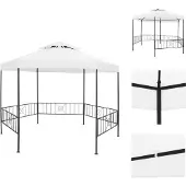 vidaXL Gartenpavillon 323x275x265 cm Weiß 180 g/m² - Pavillons & Partyzelte