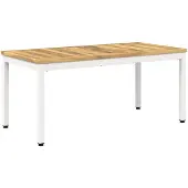 Syfax Couchtisch Weiß gewaschen 49 x 100,5 x 45 cm Massivholz Akazie