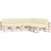 vidaXL Palettensofa-Auflagen 7 Stk. Creme