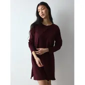 Triumph Nachthemd "Nightdresses Good NDK LSL 08 P", Damen, Gr. 48, N-Gr, Langarm, Jersey, rot (claret), Jersey, Obermaterial: 100% Baumwolle, Kleider Nachthemd, weich und atmungsaktiv