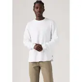 Levi's Langarmshirt , Herren, Gr. XL, weiß, Jersey, Obermaterial: 100% Baumwolle, bequem hüftlang, Rundhals, Shirts Langarmshirt, Waffelstrukturmuster
