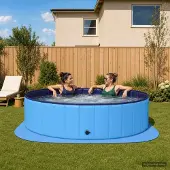Syfax Pool Bodenschutzmatte 25 stk. Ø 292 cm Rund EVA-Schaum Blau