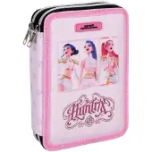 K-Pop Demon Hunters: Huntrix pink, zweistöckiges Federmäppchen – gefüllt