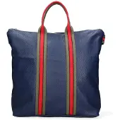 Gave Lux Konvertierbare Handtasche Rucksack Echtleder Schwarz Blau Black and Blue UNICA 43x38x12 cm