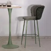 Dmora Kalpa - Hocker, 55x58x106h cm Grün, Gepolstert