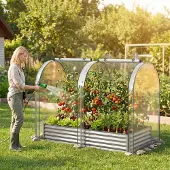 Northix Verzinktes Hochbeet 6x3x1 Fuß mit PVC-Abdeckung