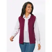 Casual Looks Strickweste , Damen, Gr. 50, pink (fuchsia), 50% Baumwolle, 50% Polyacryl, unifarben, Westen Strickweste