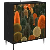 Syfax Sideboard ZAANDAM Schwarz Eichen-Optik 69 x 33 x 76 cm