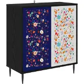 Syfax Sideboard MAINZ Schwarz Eichen-Optik 69 x 33 x 76 cm
