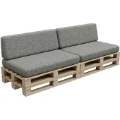 POOM Palettenkissen, Palletenpolster, Gartenkissen, PFBG (2X Set (120x80 + 120x35), Dunkelgrau)