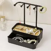 OEM Schmuckorganizer schwarz mit 5 Haken und 20 Beuteln