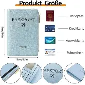 OEM Ledermäppchen Blau RFID-Schutz 17x11cm