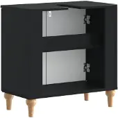vidaXL Waschbeckenschrank ALKMAAR Schwarz 59,5 x 31,5 x 59 cm
