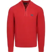 New zealand auckland NZA Half Zip Slub Knit Melange Rot