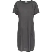 Kaffe Midikleid "Damen Kleid KAmilia", Damen, Gr. 34, N-Gr, schwarz (schwarz oyster), Obermaterial: 70% Viskose CV. 30% Leinen LI., Kleider Midikleid