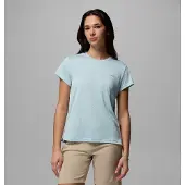 Columbia Funktionsshirt , Damen, Gr. M (38/40), blau (marine light heather), Obermaterial: 100% Polyester, Shirts Funktionsshirt, Kurzarm-Design, sportliche Passform, aus Polyester