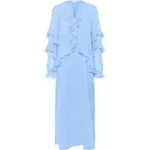 St. Tropez Midikleid SAINT TROPEZ "Damen Kleid JacelynSZ", Damen, Gr. L, N-Gr, blau (chambray blau), Obermaterial: 100% Polyester PES., Kleider Midikleid