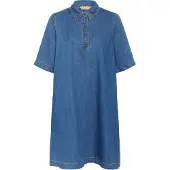 Culture Midikleid "Damen Freizeitkleid CUWINNIE", Damen, Gr. L, N-Gr, blau (dunkelblau wash), Obermaterial: 90% Baumwolle CO. 10% Lyocell CLY., Kleider Midikleid