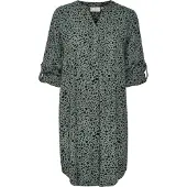 Kaffe Midikleid "Damen Kleid KAmarana", Damen, Gr. 34, N-Gr, schwarz (balsam grün, schwarz leo), Obermaterial: 100% Viskose LENZING ECOVERO CV LenzEcov., Kleider Midikleid