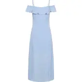 Kaffe Midikleid "Damen Kleid KAlorinda", Damen, Gr. 44, N-Gr, blau (kentucky blau cc), Obermaterial: 100% Polyester PES., Kleider Midikleid