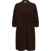 Pulz Jeans Midikleid "Damen Kleid PZSALLY", Damen, Gr. S, N-Gr, braun (espresso), Obermaterial: 83% Baumwolle CO. 15% Viskose CV. 2% Elasthan EL., Kleider Midikleid