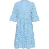 Saint tropez Midikleid SAINT TROPEZ "Damen Kleid ZannaSZ", Damen, Gr. L, N-Gr, blau (airy blau), Obermaterial: 40% Baumwolle CO. 30% Polyamid PA. 30% Viskose CV., Kleider Midikleid