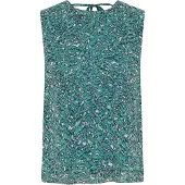 Kaffe Kurzarmbluse "Damen Bluse kurzarm KAbella", Damen, Gr. 34, bunt (teal, schwarz, weiß graphic), Obermaterial: 100% Polyester PES., Blusen Kurzarmbluse