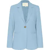 Kaffe Blusenblazer "Damen Blazer KASAKURA", Damen, Gr. 34, blau (faded denim), Obermaterial: 77% Polyester PES. 18% Viskose CV. 5% Elasthan EL., Blazer Blusenblazer