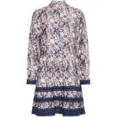 Pulz Jeans Midikleid "Damen Kleid PZPERNILLE", Damen, Gr. XL, N-Gr, blau (dunkelblau paisley printed), Obermaterial: 83% Viskose CV. 17% Polyamid PA., Kleider Midikleid