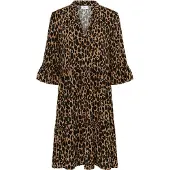 St. Tropez Midikleid SAINT TROPEZ "Damen Kleid EdaSZ", Damen, Gr. M, N-Gr, braun (tiger's eye spotty leopard), Obermaterial: 100% Viskose LENZING ECOVERO CV LenzEcov., Kleider Midikleid