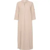Cream Midikleid "Damen Kleid CRBellis", Damen, Gr. S/M, N-Gr, blau (crispy sand), Obermaterial: 100% Leinen LI., Kleider Midikleid