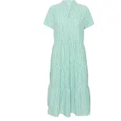 St. Tropez Midikleid SAINT TROPEZ "Damen Kleid ElmikoSZ", Damen, Gr. XS, N-Gr, grün (pistachio grün weiß stripe), Obermaterial: 100% Baumwolle CO., Kleider Midikleid