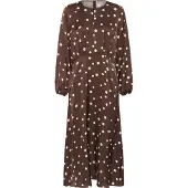 Culture Midikleid "Damen Kleid CUdotty", Damen, Gr. S, N-Gr, braun (braun, weißcap dot), Obermaterial: 50% Viskose CV. 50% Viskose LENZING ECOVERO CV LenzEcov., Kleider Midikleid