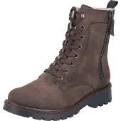 Rieker Winterboots , Damen, Gr. 40, braun, Lederimitat, unifarben, Basic, Schuhe Winterboots, Schnürboots, Schnürstiefelette, Winterstiefelette mit Warmfutter
