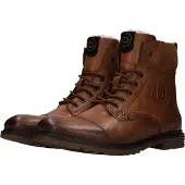 Bonprix Schnürboots , Herren, Gr. 45, wärmend, braun (cognac), Lederimitat, Schuhe Schnürboots, Schnürstiefelette, Winterboots mit Warmfutter