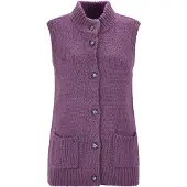 Goldner Strickjacke "Kurzgröße Strickweste mit Knopfleiste" aufgesetze Taschen
