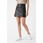 ONLY Lederimitatrock "ONLNELI HW FAUX LEATHER SKIRT CC PNT", Damen, Gr. M, schwarz, Web, Obermaterial: 100% Polyester, unifarben, kurz, Röcke Lederimitatrock, Lederimitat