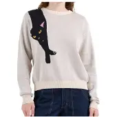 DEDICATED - Women's Sweater Arendal Long Cat - Pullover Gr L grau
