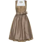 Nübler Dirndl NÜBLER "Midi Dirndl Frieda", Damen, Gr. 34, EURO, braun, Obermaterial: 100% Viskose CV., Kleider Dirndl