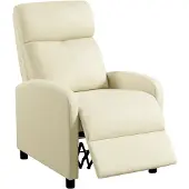 Yaheetech Relaxsessel verstellbarer TV Sessel 90°/120°/160° Fernsehsessel aus Kunstleder, Beige