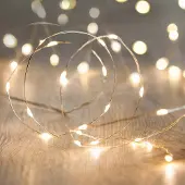 Dripio Lichtkette 200 Micro-LEDs warmweiß, Silberdraht, 8 m, Netzbetrieb