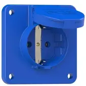 Pce 105-8bw Schutzkontakt-Anbausteckdose 75x75 nat Dichtrand IP54 rückwärtig (blau) 1058bw