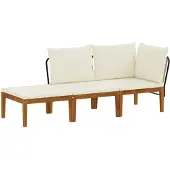 Syfax 3 stk. Massives Akazienholz & Seil Natur
