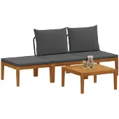 vidaXL 4 stk. Massives Akazienholz & Seil Natur