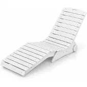 KOMFOTTEU Poolliege, ergonomische Sonnenliege aus HDPE mit Rollen