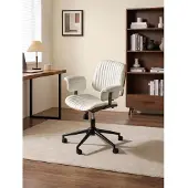 Great han Bürostuhl Leder Ergonomischer Schreibtischstuhl Drehstuhl Chefsessel Höheneinstellbar Armlehnen Beige