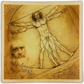 CARMANI Dekorativer Teller - L. da Vinci, Vitruvian Man ()