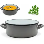 Tragar Emallierte Stahlkasserolle Grau Traditionell 22cm 3L