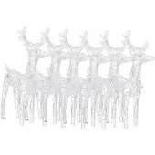 vidaXL LED-Rentiere 6 Stk. Kaltweiß 240 LEDs Acryl